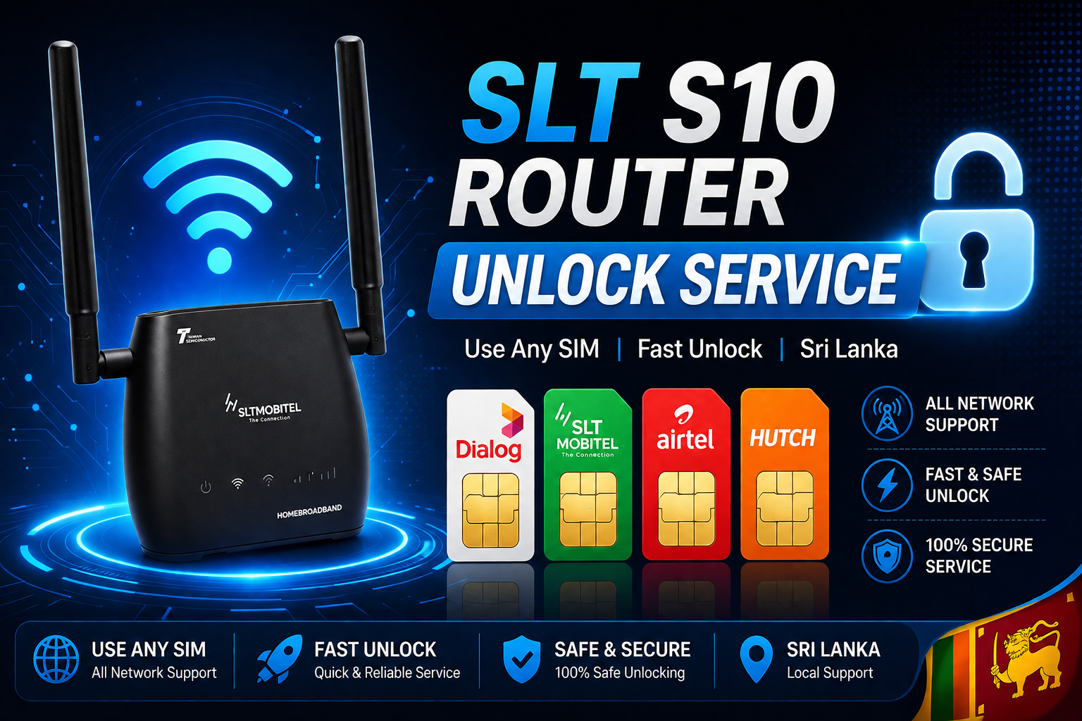 SLT S10 ROUTER UNLOCK SERVISE ANY Version[ Remortly unlock via Anydesk]